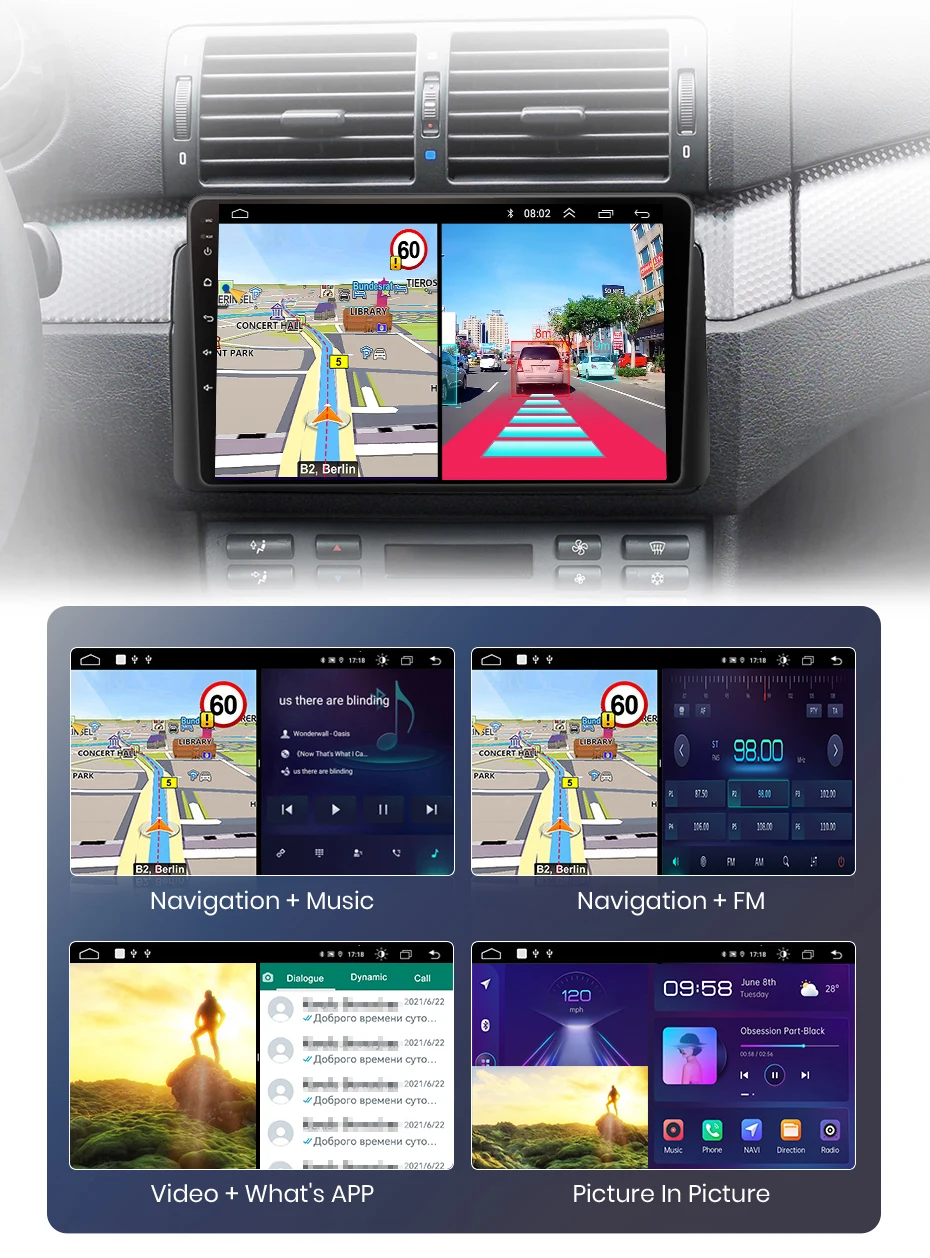 Junsun kabelloses carplay android coach radio für bmw m3 e46 2000 2006-gps intelligente systeme multimedia autoradio