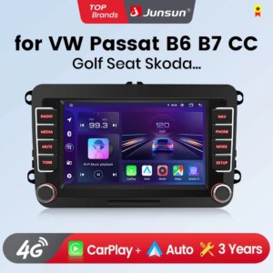 7 "Multimedia-Player für Volkswagen VW Seat Leon Passat B6 B7 Tiguan Golf Polo RDS GPS Autoradio 2din Autoradio