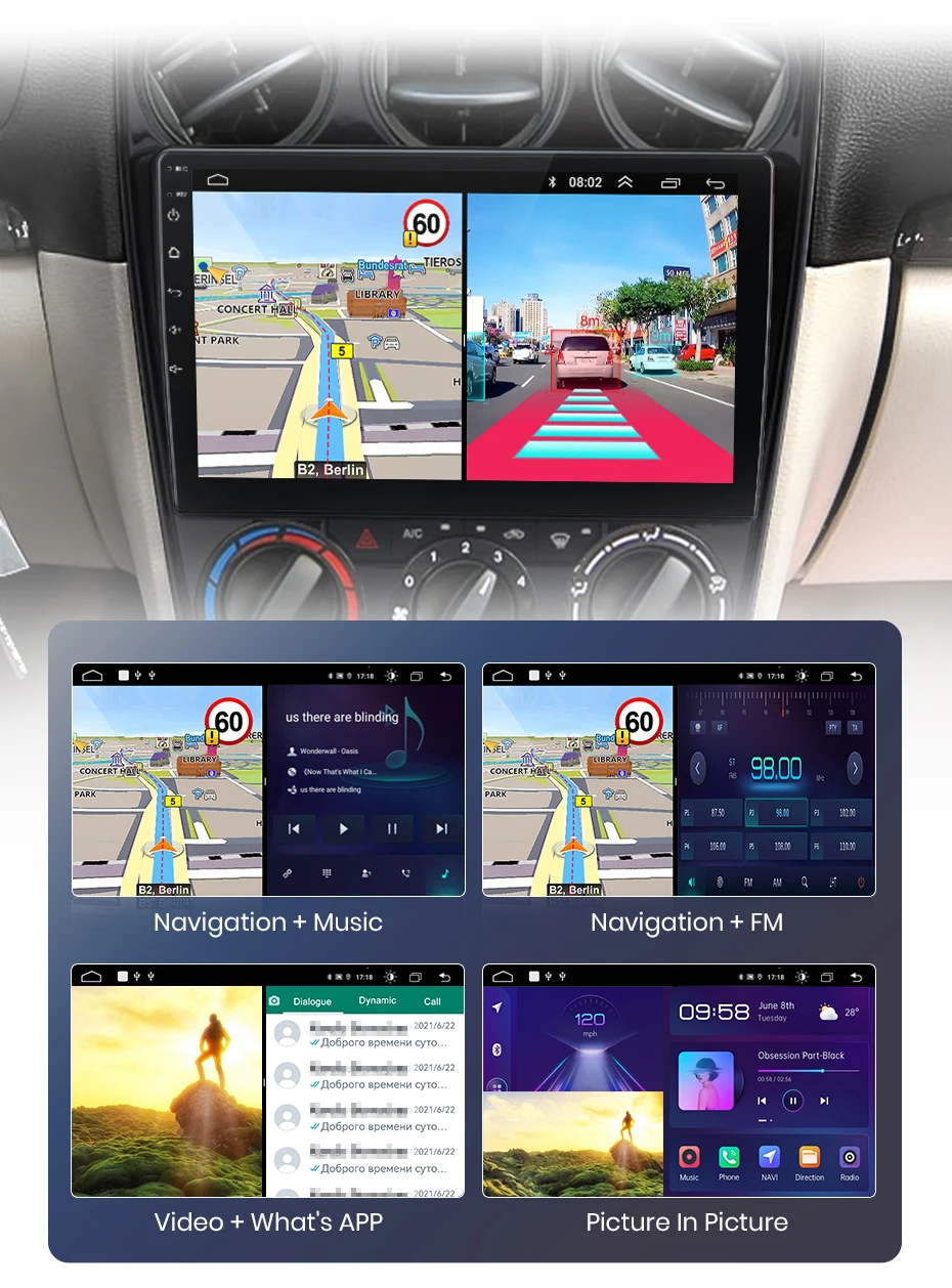 Junsun drahtloses Carplay Android Auto Autoradio für Mazda 6 2005 2006-2013 GPS intelligente Systeme Tereo Multimedia Autoradio