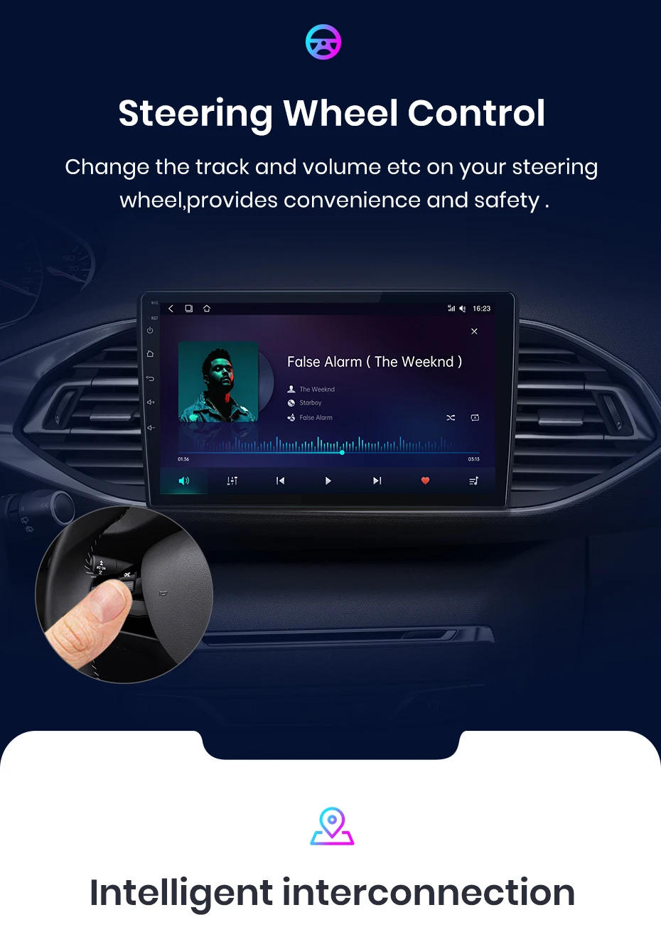 Junsun Wireless Carplay Android Auto Autoradio für Peugeot 308s-GPS Multimedia 2 Din
