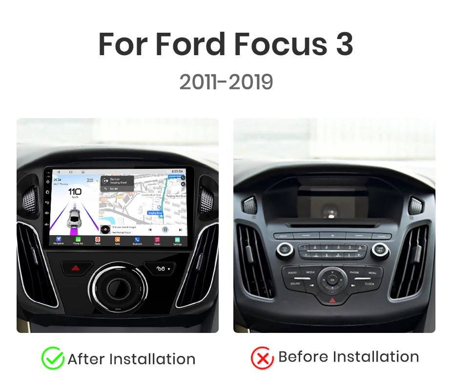 Junsun Qualcomm 8-Core 360 Kamera Wireless CarPlay Android Auto Autoradio für Ford Focus 3 mk3 2011-2019 GPS