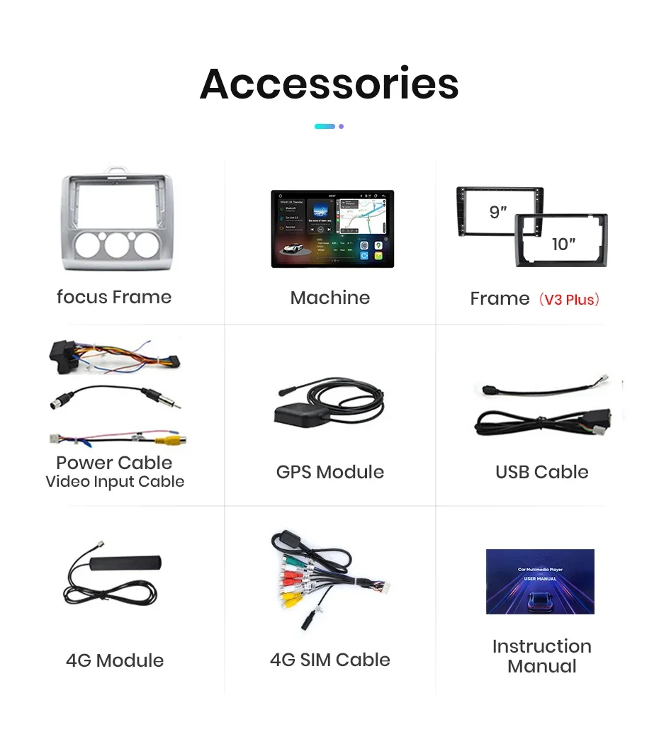 Junsun v3 plus 2k kabelloses carplay android auto auto intelligente systeme für ford focus 2 3 mk2 mk3 2014-2018 autoradio