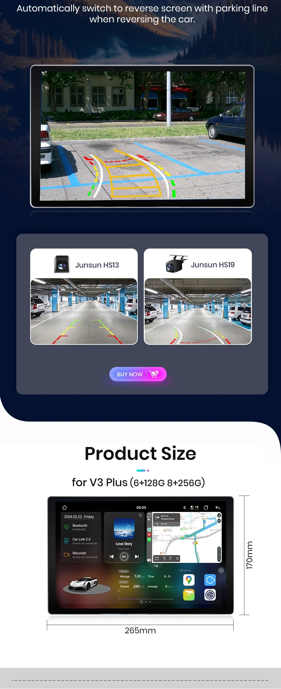 Junsun v3 plus 2k kabelloses carplay android auto auto intelligente systeme für ford focus 2 3 mk2 mk3 2014-2018 autoradio