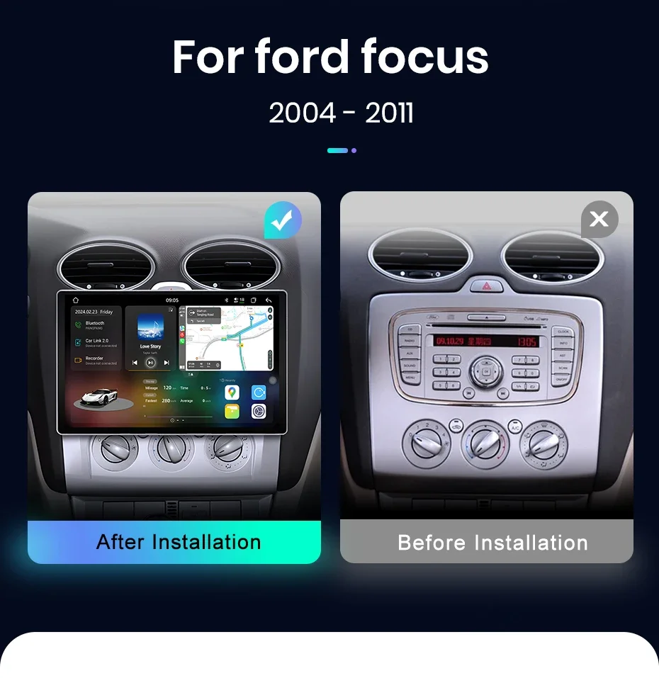 Junsun v3 plus 2k kabelloses carplay android auto auto intelligente systeme für ford focus 2 3 mk2 mk3 2014-2018 autoradio