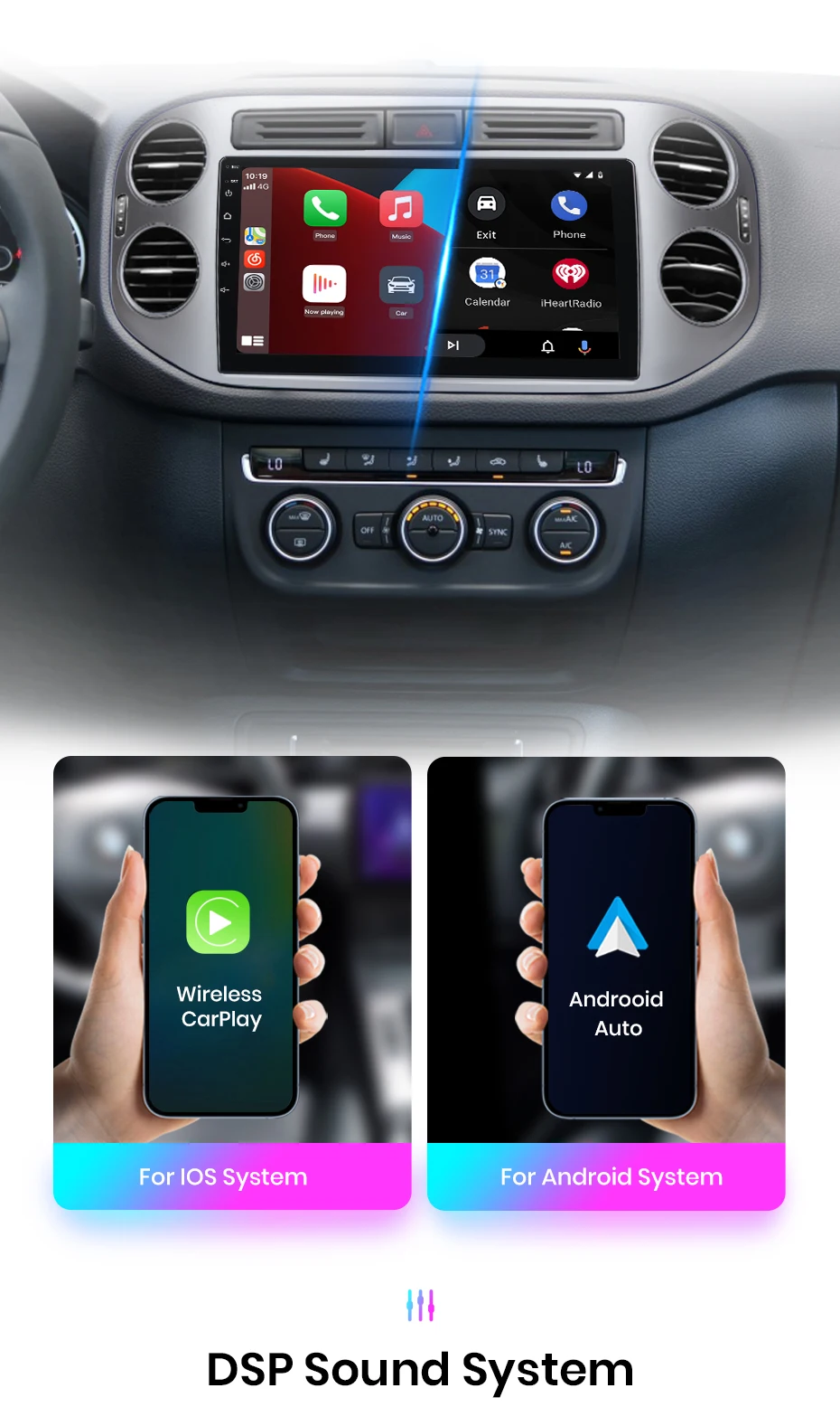Junsun carplay android auto autoradio für vw volkvolkswagen tiguan 1 nf 2010-2015 intelligente systeme stereo multimedia autoradio 
