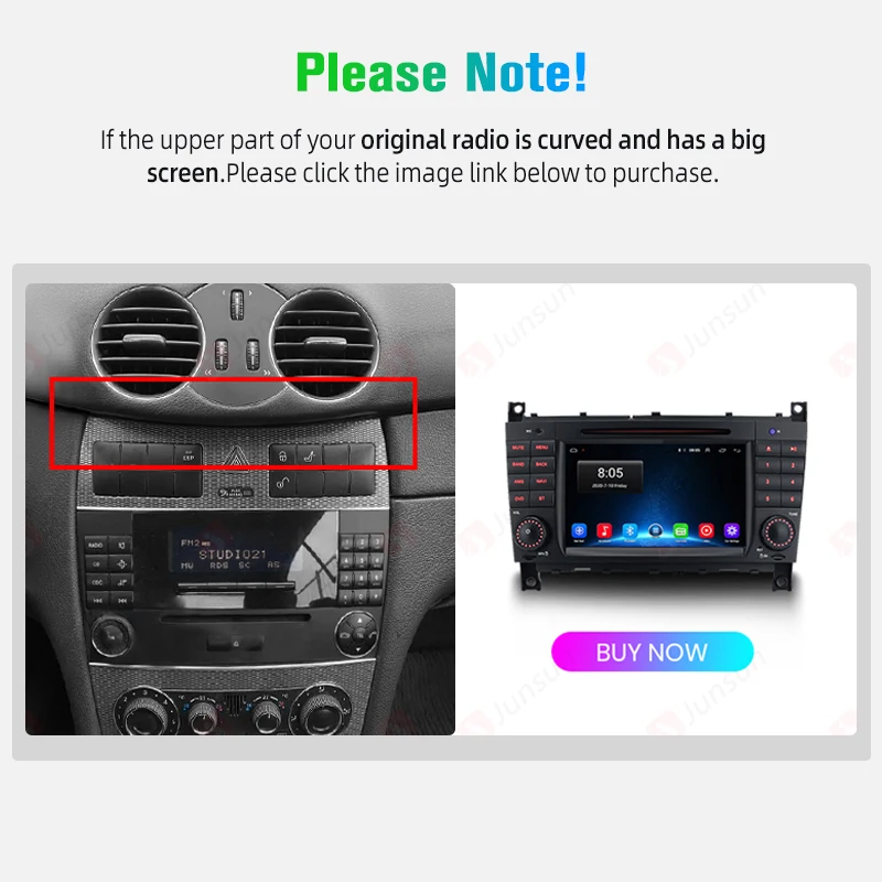 Android Autoradio für Benz C Klasse W203 2012-2015 GPS Smart Systems Smart Autoradio Multimedia 8Core CarPlay – Bild 3