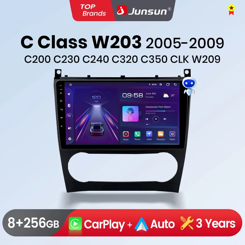 Android Autoradio für Benz C Klasse W203 2012-2015 GPS Smart Systems Smart Autoradio Multimedia 8Core CarPlay