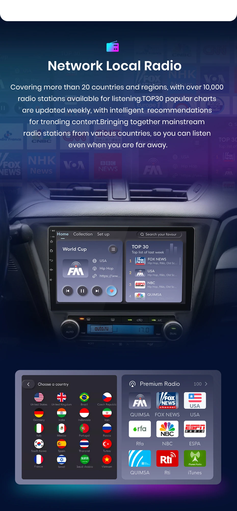 Junsun Wireless Carplay Android Auto Autoradio für Toyota Avens '2014-2018 GPS intelligente Systeme Stereo Multimedia Autoradio