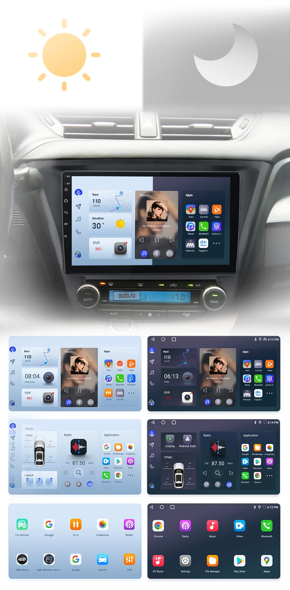 Junsun Wireless Carplay Android Auto Autoradio für Toyota Avens '2014-2018 GPS intelligente Systeme Stereo Multimedia Autoradio