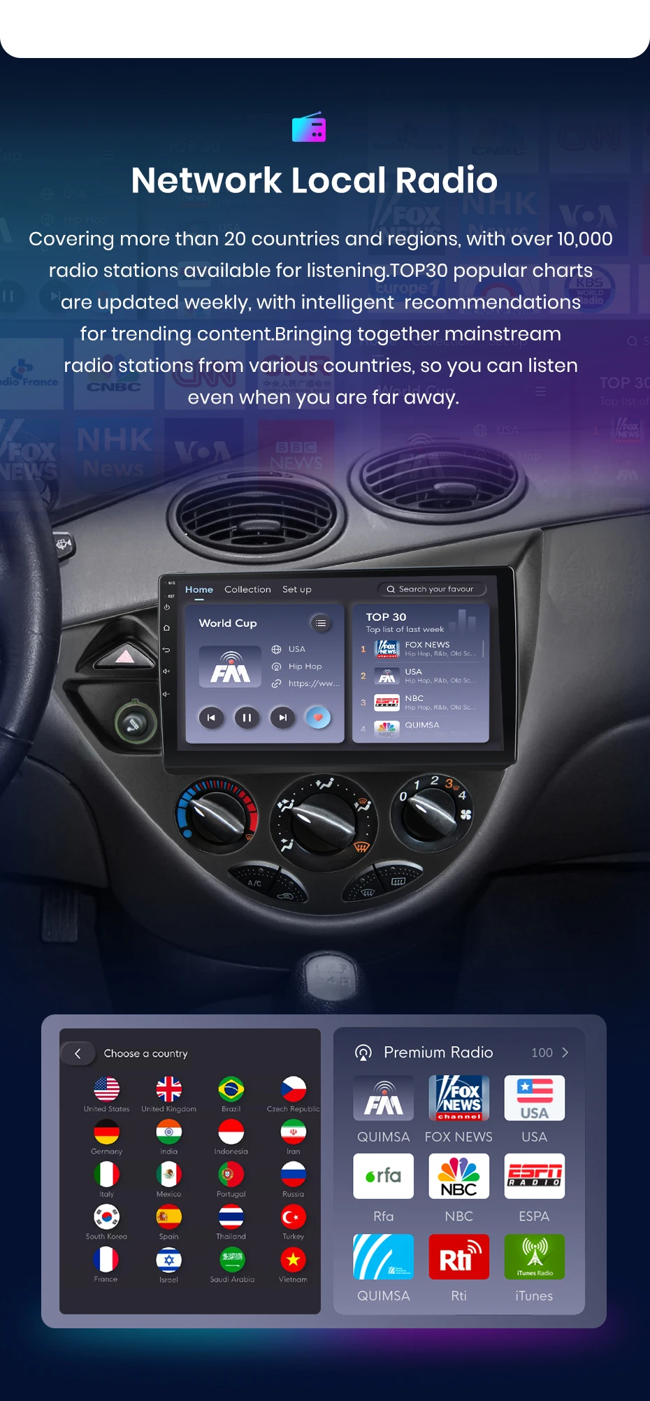 Junsun drahtloses Carplay Android Auto Autoradio für Ford Fiesta 2011-2016 Fokus mk1 2013-2018 GPS Multimedia 2 din