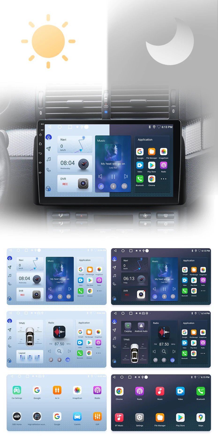 Junsun drahtloses Carplay Android Auto Autoradio für Ford Fiesta 2011-2016 Fokus mk1 2013-2018 GPS Multimedia 2 din