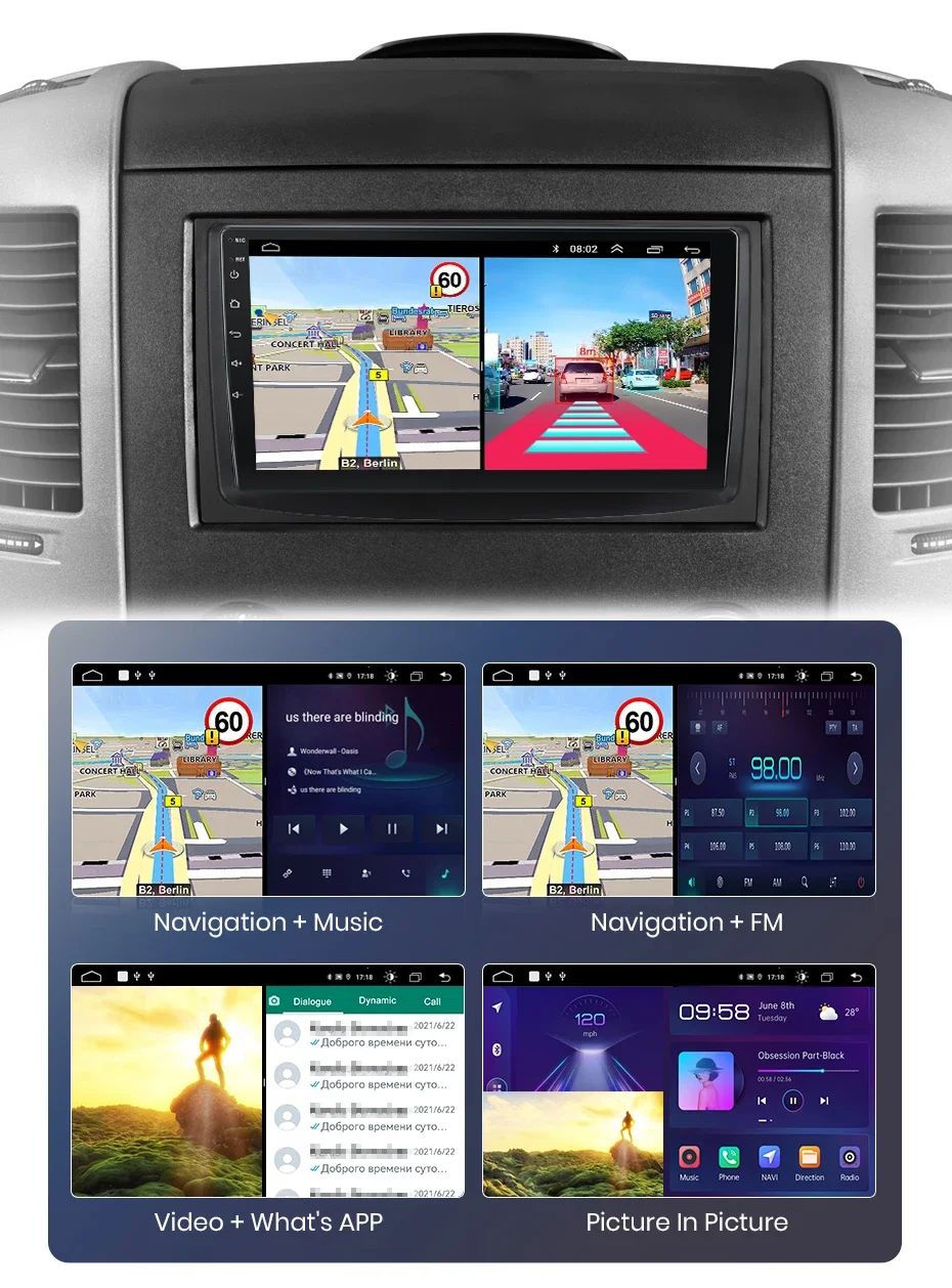 Junsun Carplay Android Auto Autoradio für Mercedes-Benz Sprinter VW Crafter GPS intelligente Systeme Multimedia Autoraido