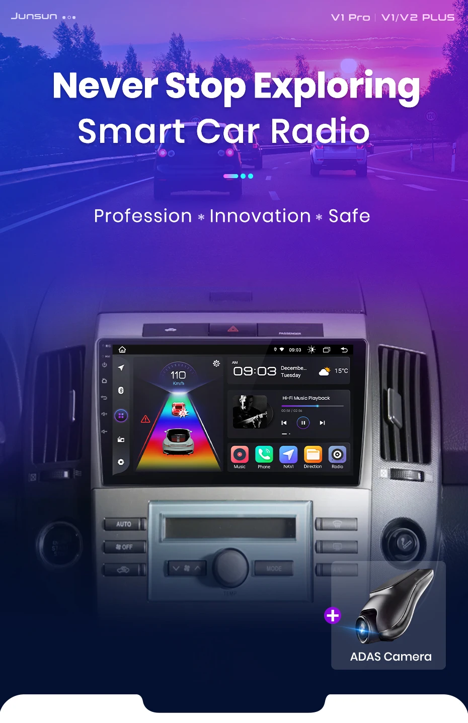 Junsun carplay android auto autoradio für toyota corolla verso 2008-2015 gps intelligente systeme tereo multimedia autoradio