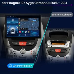 Alternative view of 13.1 "2k Carplay Android Autoradio für Toyota Aygo Citroen C1 Multimedia 8Core AndroidAuto GPS