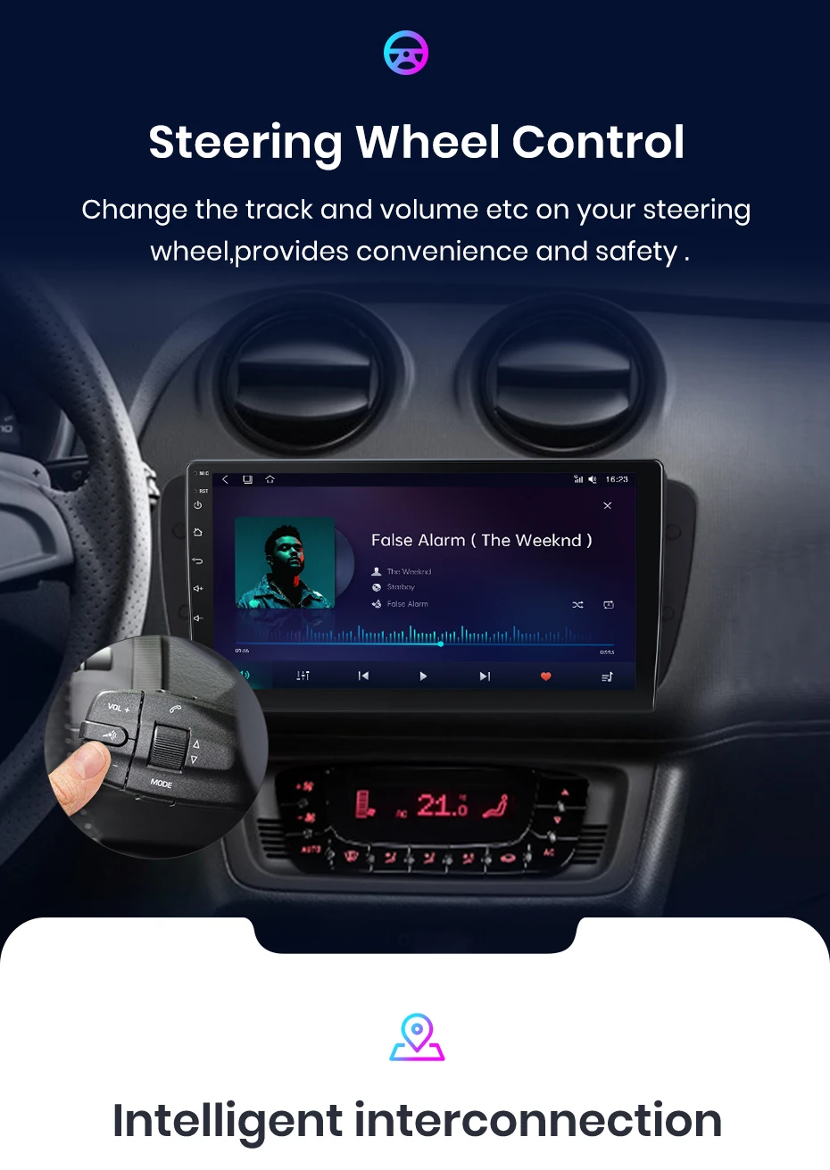 Junsun drahtloses Carplay Android Auto Autoradio für Sitz ibiza 6j 2009-2013 GPS intelligente Systeme Stereo Multimedia Autoradio