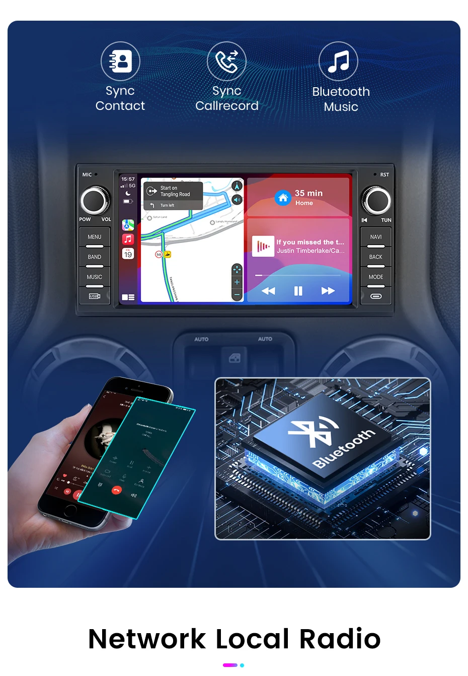 Junun Carplay Android Auto Autoradio für Jeep Wangler Dodge Grand Cherokee Chrysler 300c Patriot Kommando Kaliber Heraus forderer