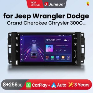 Carplay Android Auto Autoradio für Jeep Wangler Dodge Grand Cherokee Chrysler 300c Patriot Kommando Kaliber 8Core
