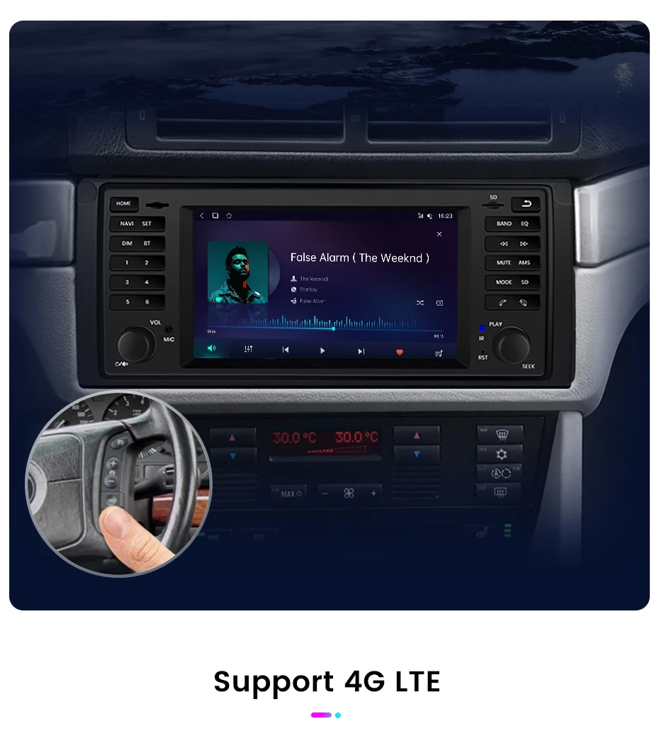 Junsun Wireless CarPlay Android Auto Autoradio für BMW 5er E39 X5 E53 m51996-2003 GPS Intelligente Systeme Stereo Multimed