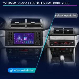 Alternative view of Wireless CarPlay Android Auto Autoradio für BMW 5er E39 X5 E53 m51996-2003 GPS Intelligente Systeme Stereo Multimedia