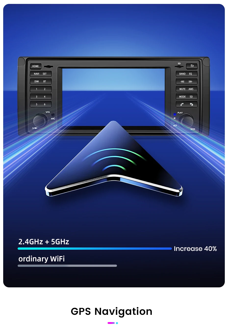 Junsun Wireless CarPlay Android Auto Autoradio für BMW 5er E39 X5 E53 m51996-2003 GPS Intelligente Systeme Stereo Multimed