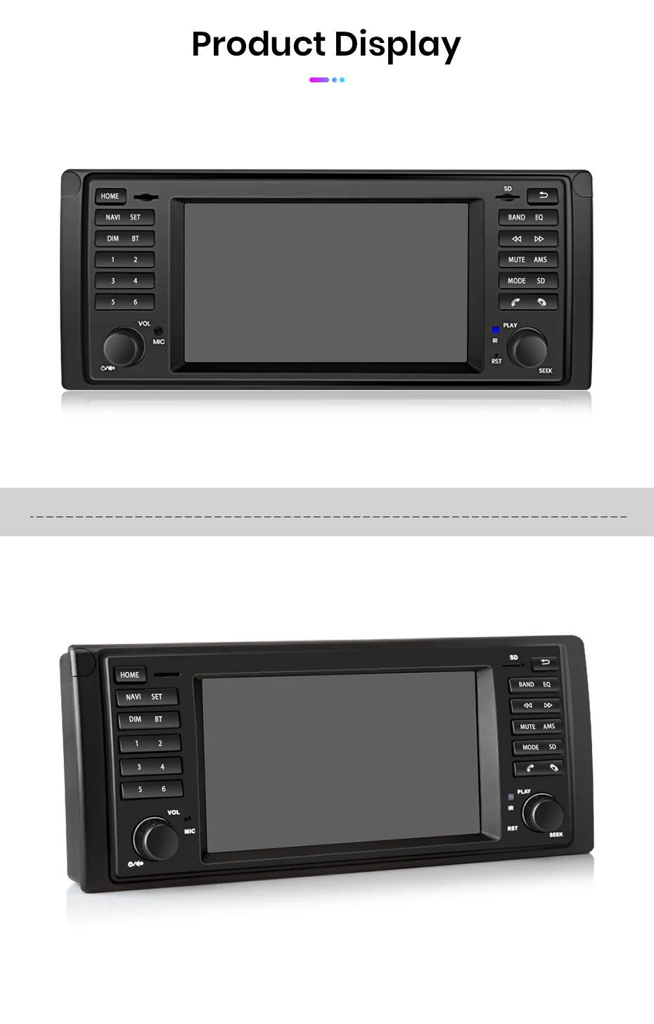 Junsun Wireless CarPlay Android Auto Autoradio für BMW 5er E39 X5 E53 m51996-2003 GPS Intelligente Systeme Stereo Multimed