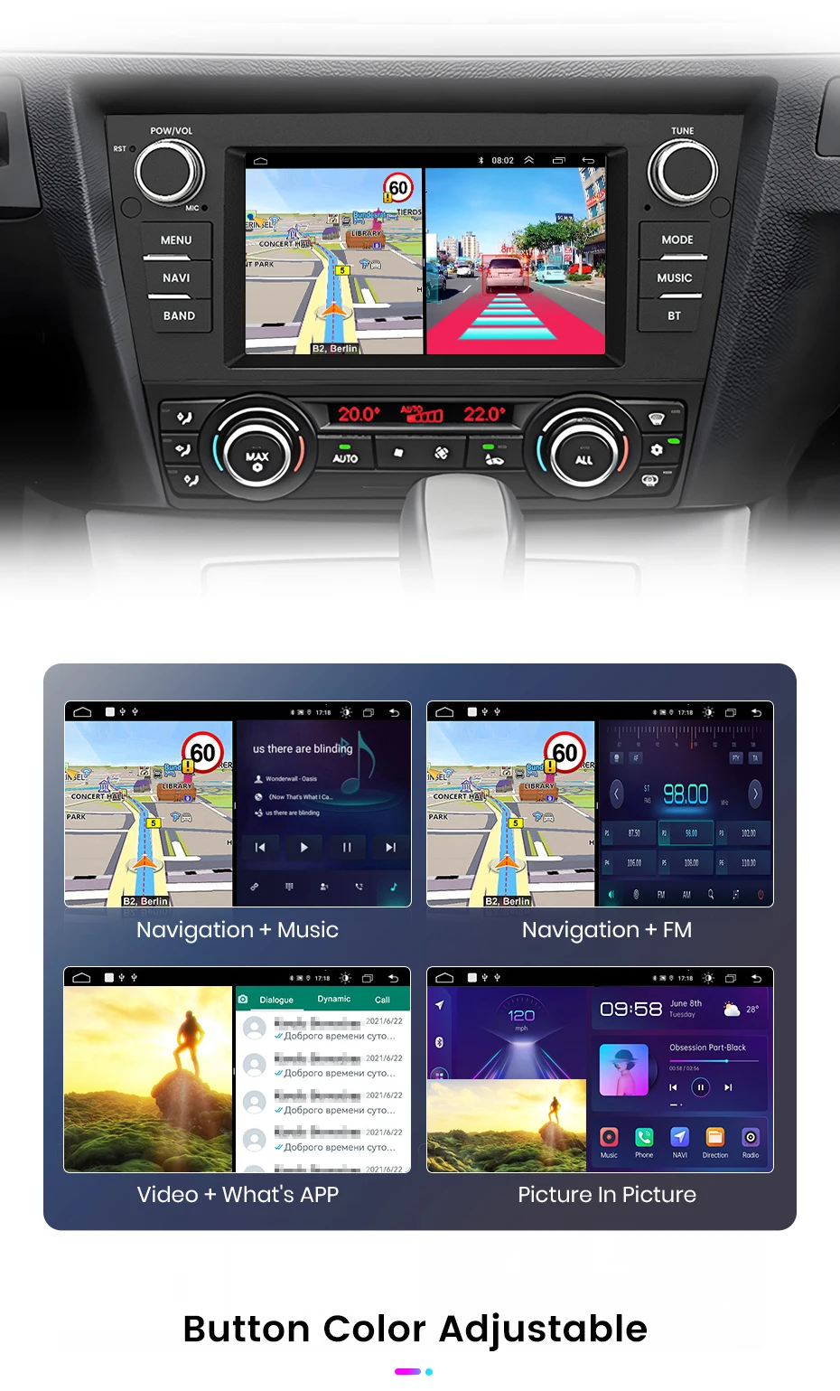 Junsun 7-Zoll-Autoradio für BMW E90 E91 E92 E93 2006 2007–2012 Wireless CarPlay Android Auto 2 DIN Intelligentes Multimedia 4G Junsun 7-Zoll-Autoradio für BMW E90 E91 E92 E93 2006 2007–2012 Wireless CarPlay Android Auto 2 DIN Intelligentes Multimedia 4G