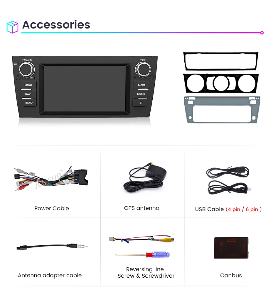 Junsun 7-Zoll-Autoradio für BMW E90 E91 E92 E93 2006 2007–2012 Wireless CarPlay Android Auto 2 DIN Intelligentes Multimedia 4G Junsun 7-Zoll-Autoradio für BMW E90 E91 E92 E93 2006 2007–2012 Wireless CarPlay Android Auto 2 DIN Intelligentes Multimedia 4G