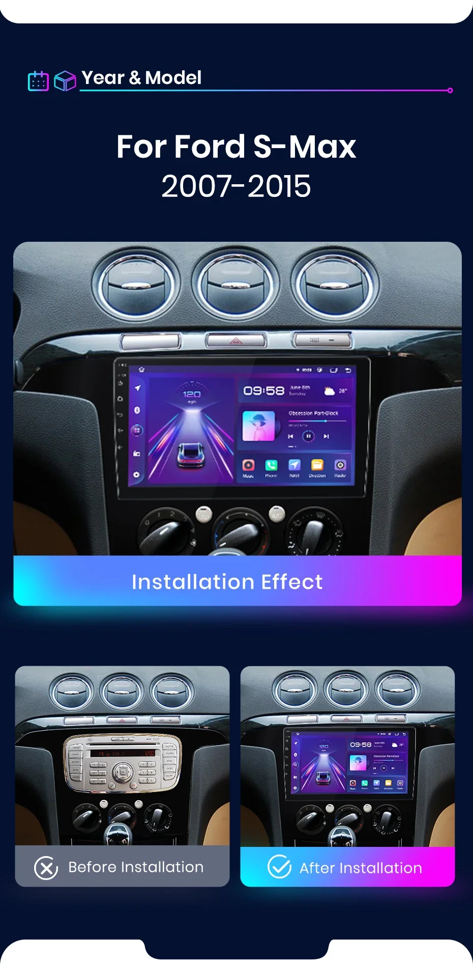 Junsun Wireless CarPlay Android Auto Radio Für Ford S-Max S max 2007-2015 Auto Intelligente Systeme RDS BT DSP 2 din autoradio Junsun Wireless CarPlay Android Auto Radio Für Ford S-Max S max 2007-2015 Auto Intelligente Systeme RDS BT DSP 2 din autoradio