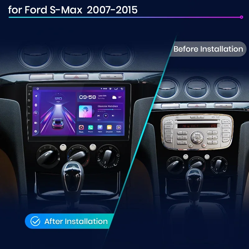 Wireless CarPlay Android Auto Radio Für Ford S-Max S max 2007-2015 Auto Intelligente Systeme RDS BT DSP 2 din – Bild 2