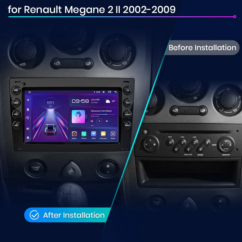 Android Auto Autoradio für Renault Megane 2 2008-2015 GPS Auto intelligente Systeme Smart Autoradio Wireless Carplay – Bild 2