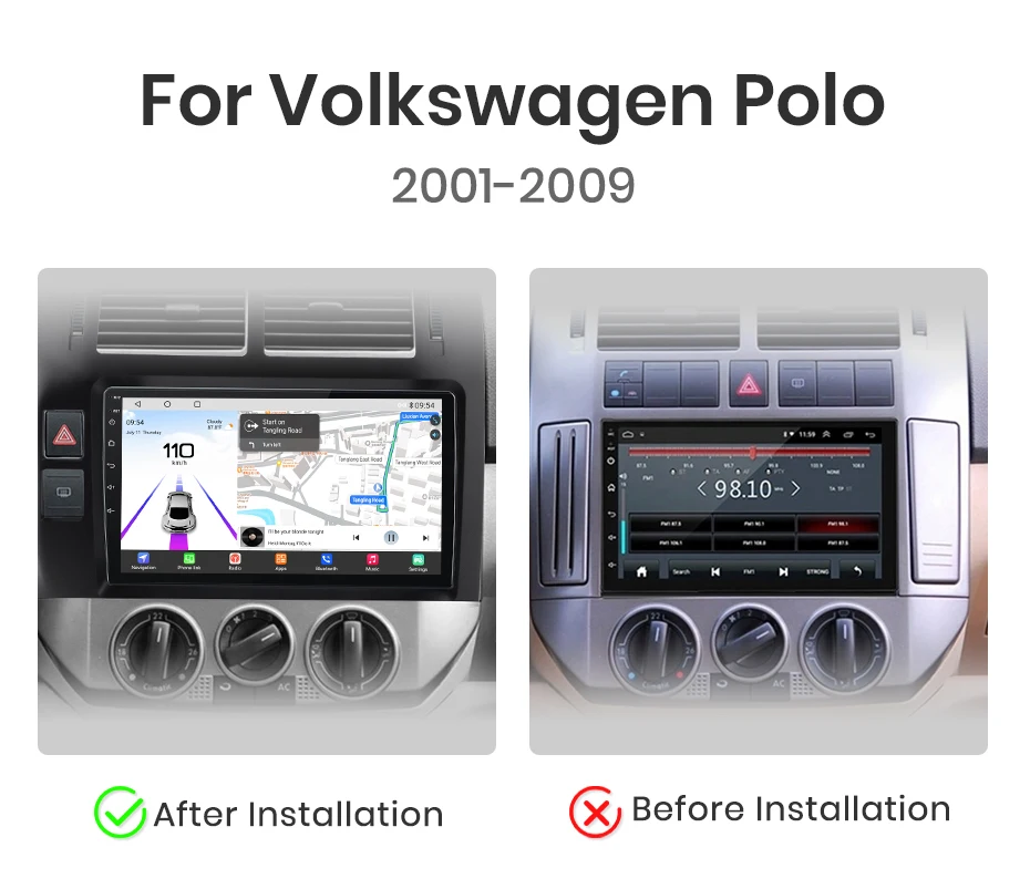 Junsun Qualcomm 8-Core 360 Kamera Drahtlose CarPlay Android Auto Auto Radio für Volkswagen Polo Mk4 IV 2001-2011 GPS