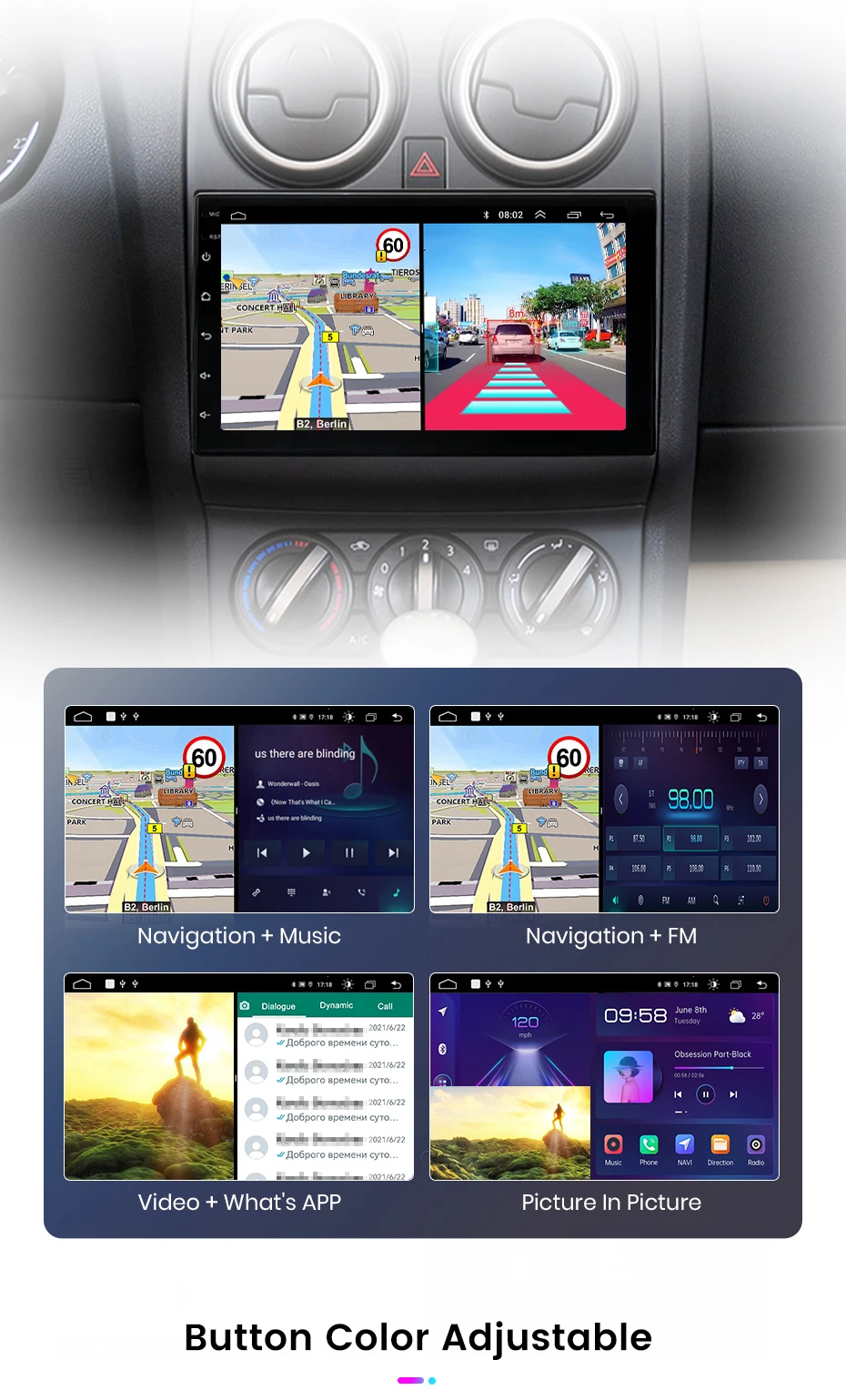 Junsun carplay android auto autoradio für vw volk roots fiat renault nissan hyundaigps intelligente systeme multimedia autoradio