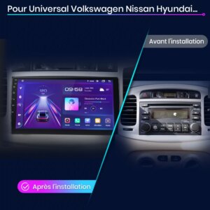 Alternative view of 7 "9" 10,1 "Universal Carplay Android Autoradio für VW / Fiat /Renault /Nissan /Hyundai 4g Multimedia GPS AndroidAuto CarPlay