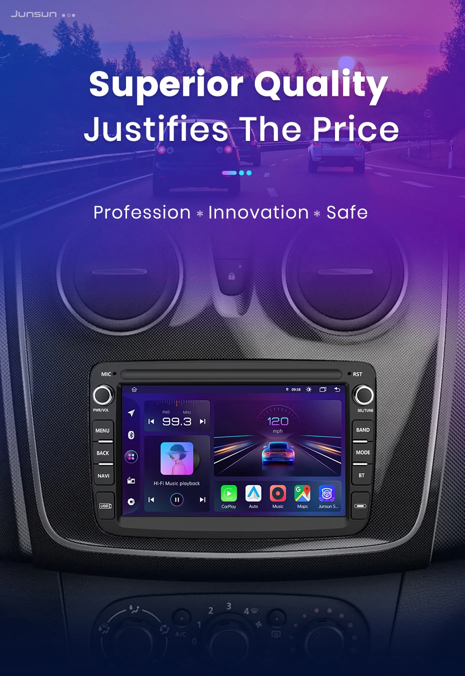 Junsun android auto radio für renault dacia duster sandero captus xray logan 2 symbol dokker auto multimedia gps 2din autoradio