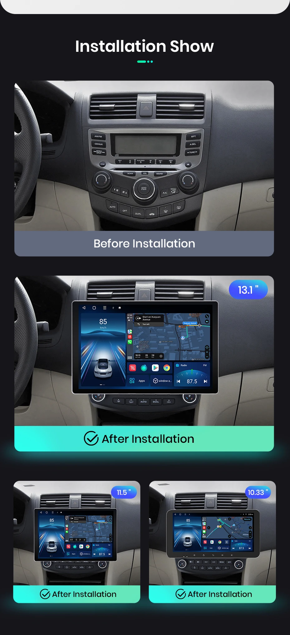 Junsun x7 max 2k hd bildschirm drahtloses carplay auto autoradio für honda accord 7 2012-2015 2003 auto multimedia gps 2din autoradio