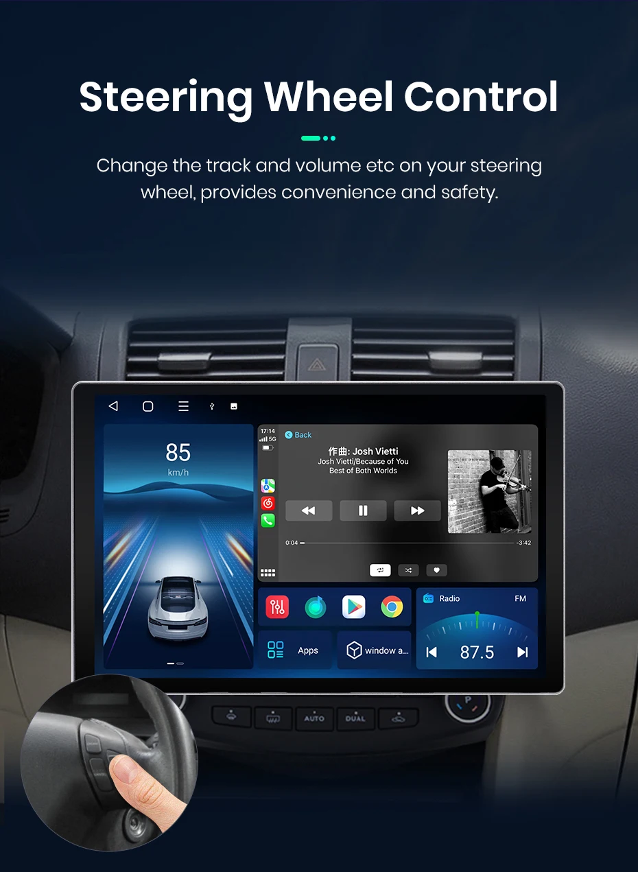 Junsun x7 max 2k hd bildschirm drahtloses carplay auto autoradio für honda accord 7 2012-2015 2003 auto multimedia gps 2din autoradio