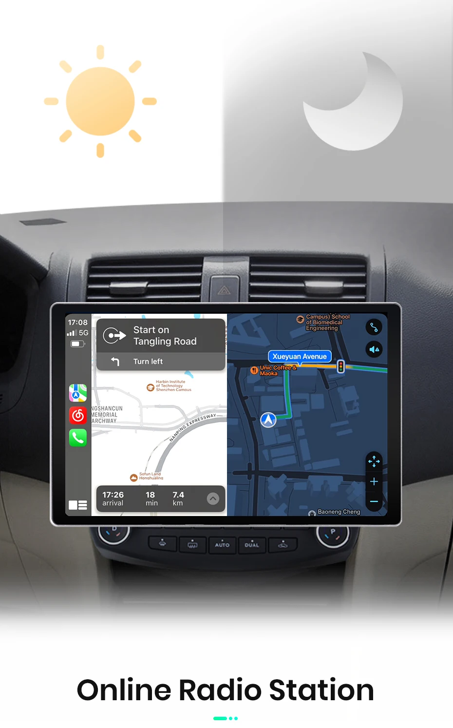 Junsun x7 max 2k hd bildschirm drahtloses carplay auto autoradio für honda accord 7 2012-2015 2003 auto multimedia gps 2din autoradio