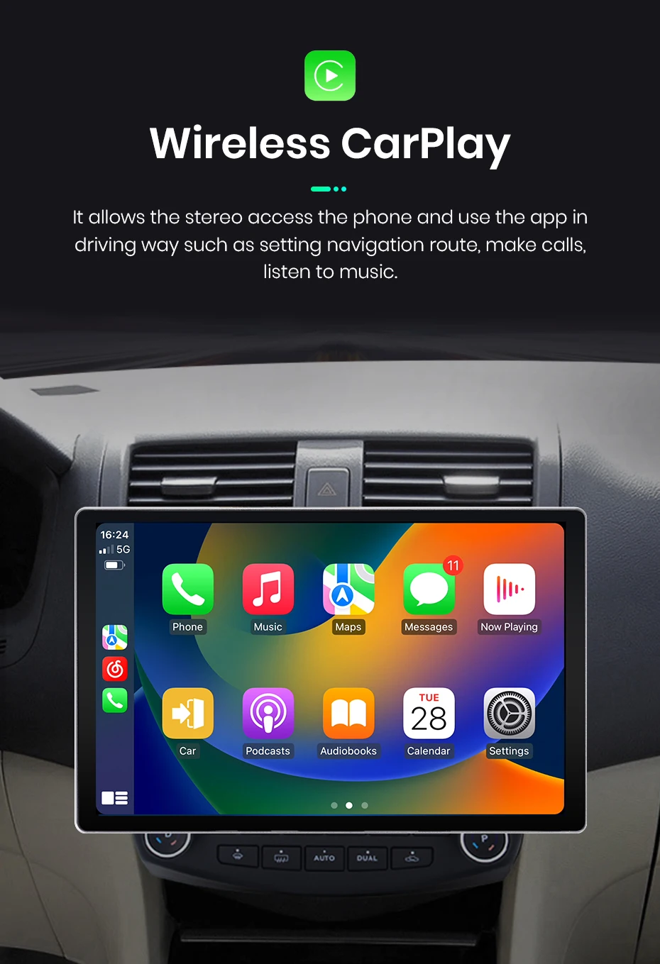 Junsun x7 max 2k hd bildschirm drahtloses carplay auto autoradio für honda accord 7 2012-2015 2003 auto multimedia gps 2din autoradio