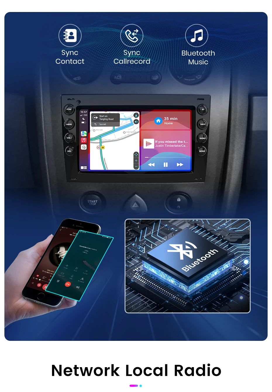 Junsun carplay android auto autoradio für renault megane 2 2005 2009 2006-2018 gps intelligente systeme multimedia autoradio