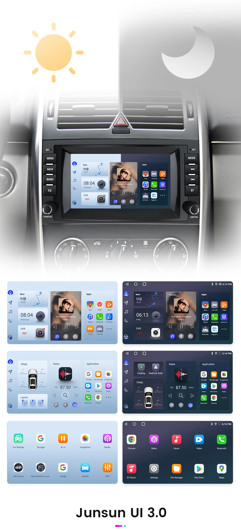 Junsun Wireless Carplay Android Auto Auto intelligente Systeme für Mercedes Benz B200 Klasse Sprinter W906 Viano Vito W639 GPS Auto