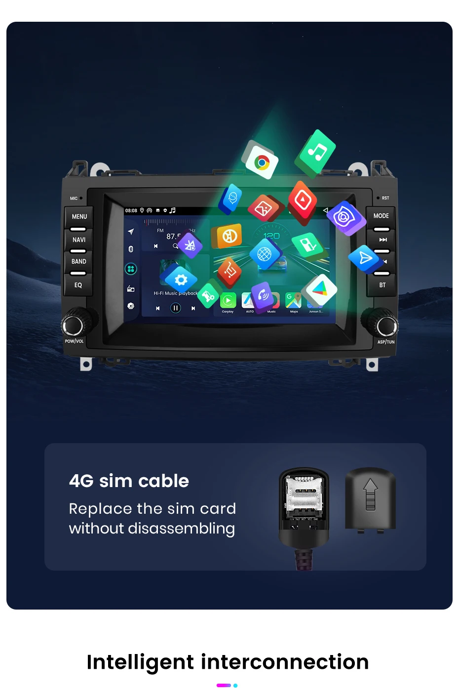 Junsun Wireless Carplay Android Auto Auto intelligente Systeme für Mercedes Benz B200 Klasse Sprinter W906 Viano Vito W639 GPS Auto