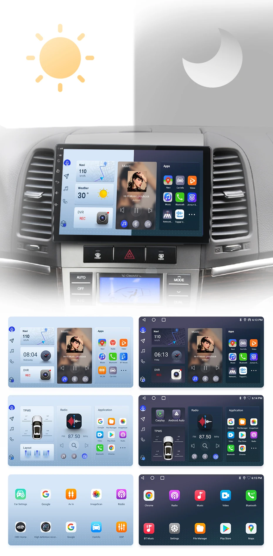 Junsun carplay android auto autoradio für hyundai santa fe 2 2007 2006-2015 gps intelligente systeme stereo multimedia autoradio