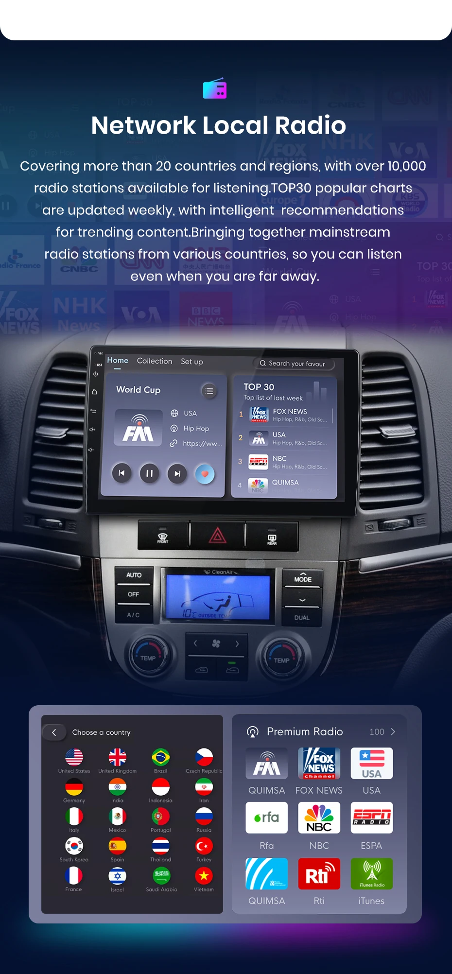 Junsun carplay android auto autoradio für hyundai santa fe 2 2007 2006-2015 gps intelligente systeme stereo multimedia autoradio