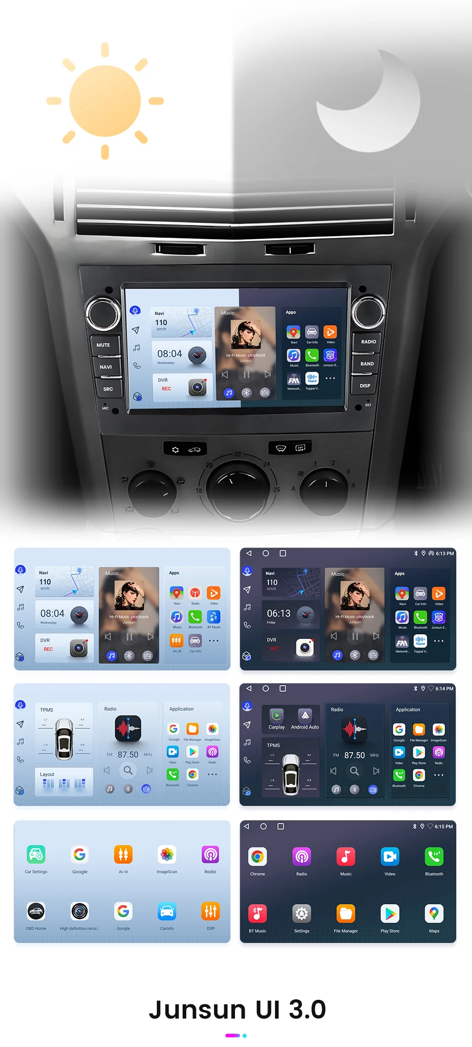 Junun carplay android auto autoradio für opel astra hj tectra vauxhall antara zafira corsa gps intelligente systeme multimedia