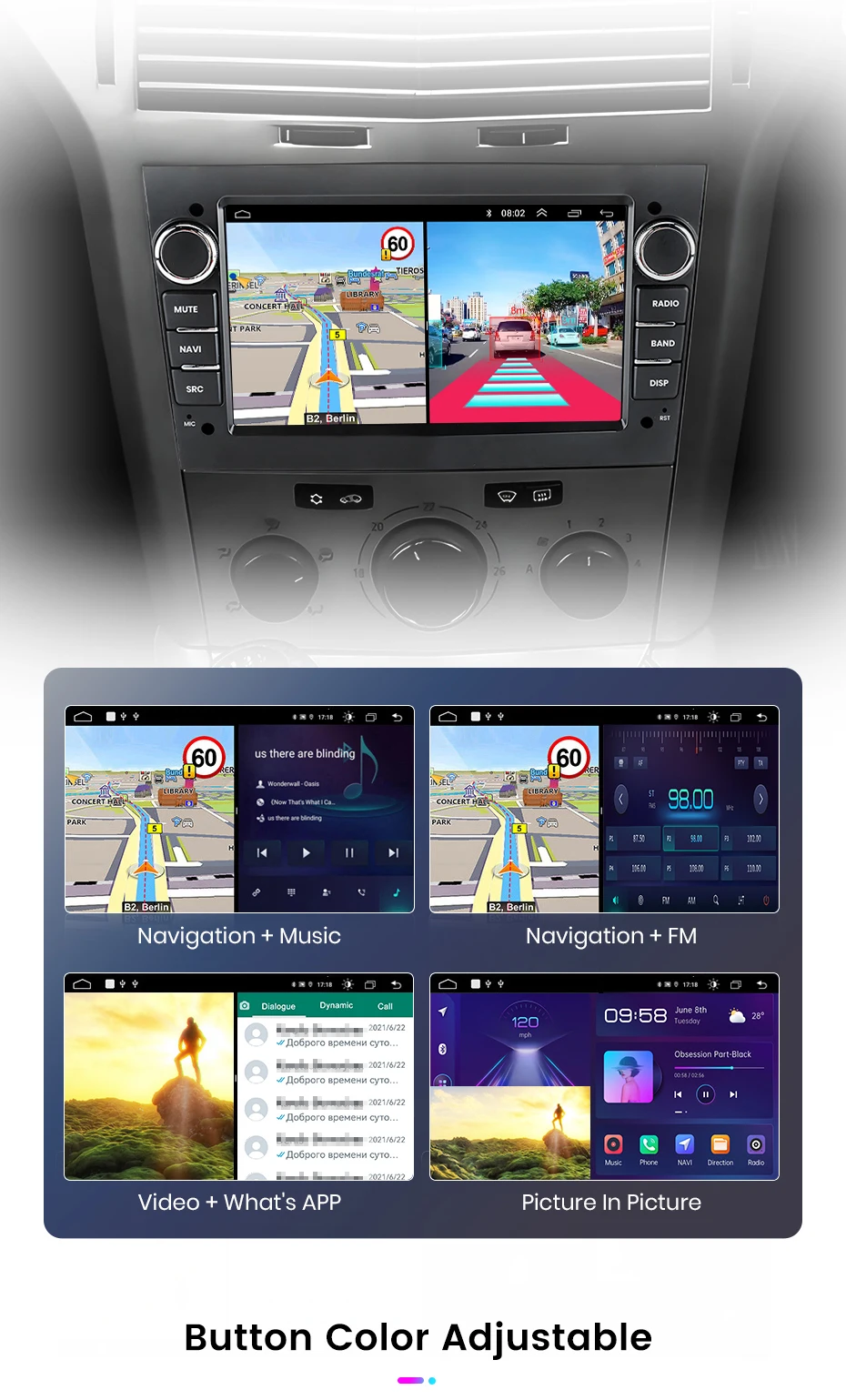 Junun carplay android auto autoradio für opel astra hj tectra vauxhall antara zafira corsa gps intelligente systeme multimedia