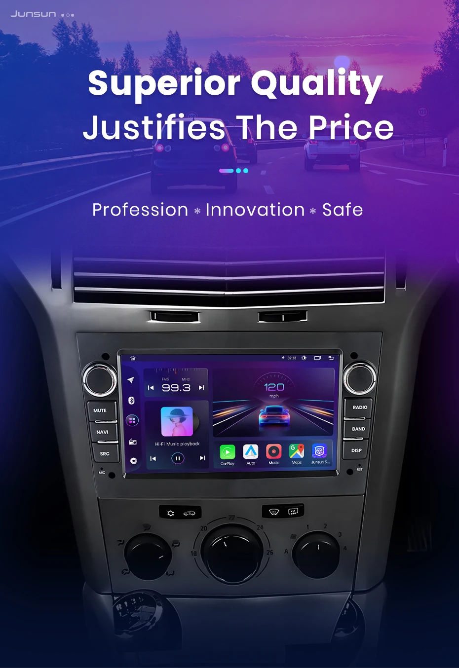 Junun carplay android auto autoradio für opel astra hj tectra vauxhall antara zafira corsa gps intelligente systeme multimedia