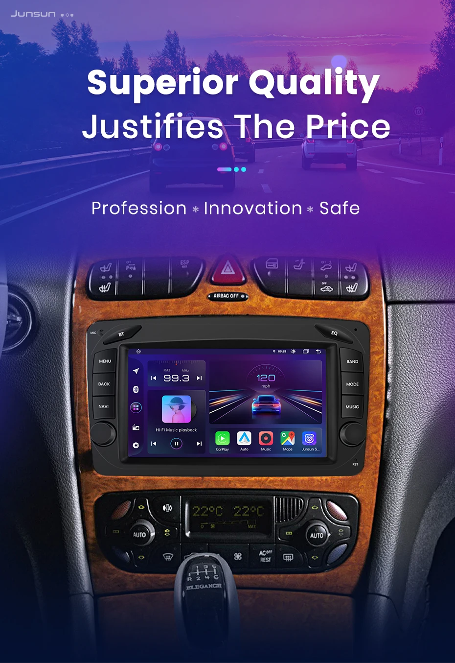 Junsun drahtlose Carplay Android Auto Auto intelligente Systeme für Mercedes Benz Clk W209 W203 W463 W208 W210 GPS Autoradio