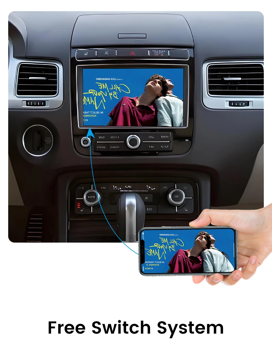 Junsun Wireless CarPlay Interface für Volkswagen Touareg RNS850 2010-2018 mit Android Auto Sprachsteuerung, Mirror Link und Kamera