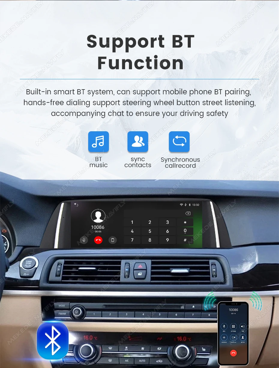 Linux Touchscreen Wireless CarPlay Android Auto Autoradio für BMW 5er F10 F11 2012-2017 CIC NBT WIFI BT Multimedia Player
