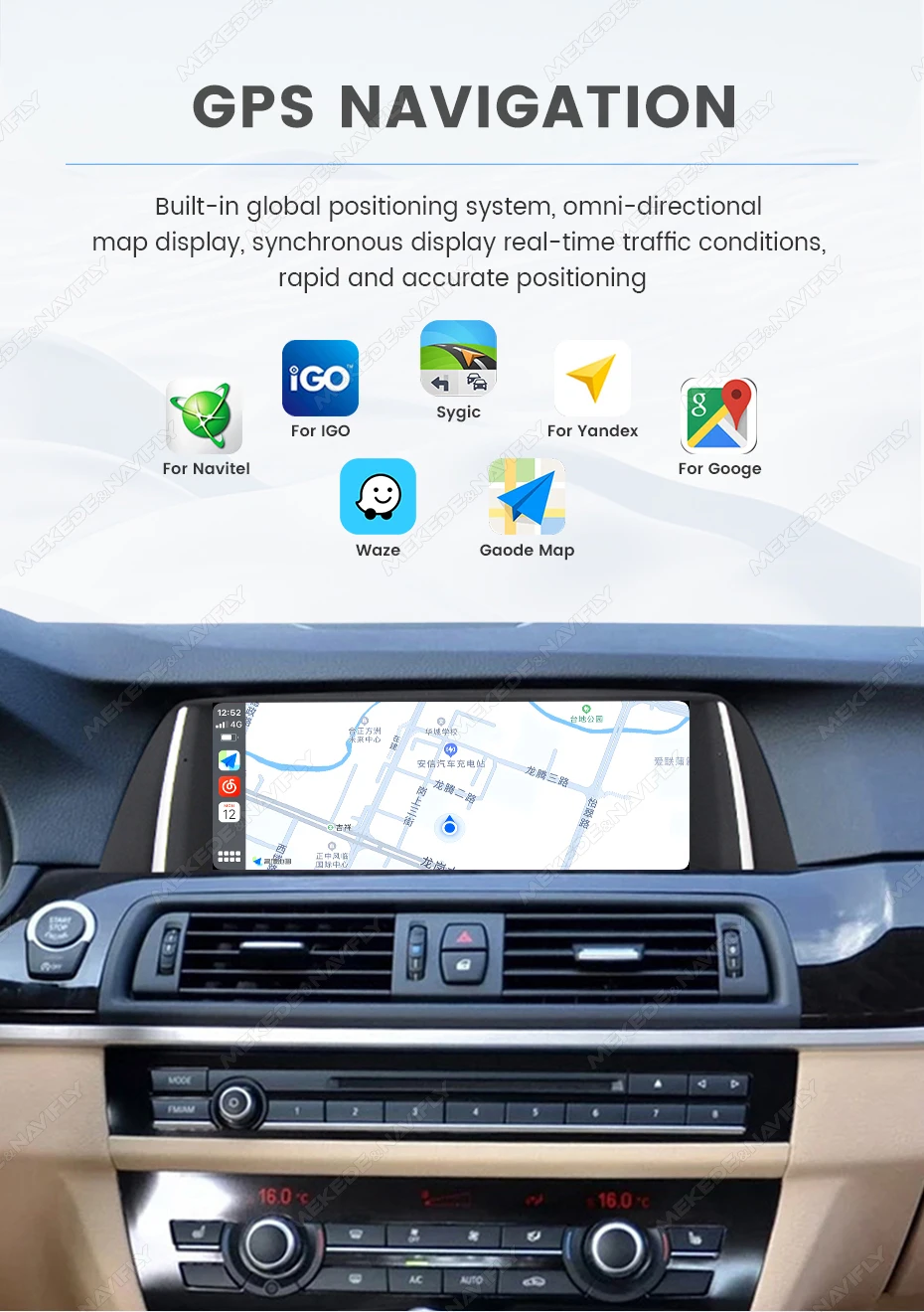 Linux Touchscreen Wireless CarPlay Android Auto Autoradio für BMW 5er F10 F11 2012-2017 CIC NBT WIFI BT Multimedia Player